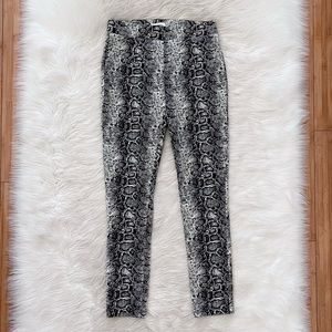 Calvin Klein Black White Gray Snake Print Pull On Pants Trousers